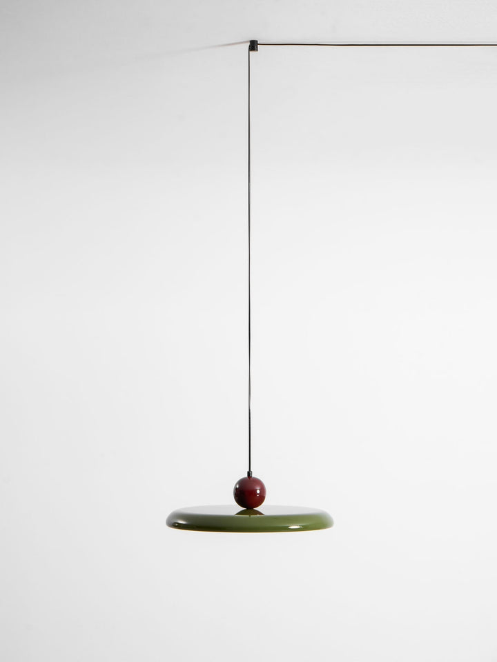 Metal Pendant Ceiling Light 11.8 in Round Disk Warm LED Indoor Dining Room Kitchen Island Hanging Fixture | Kalsten