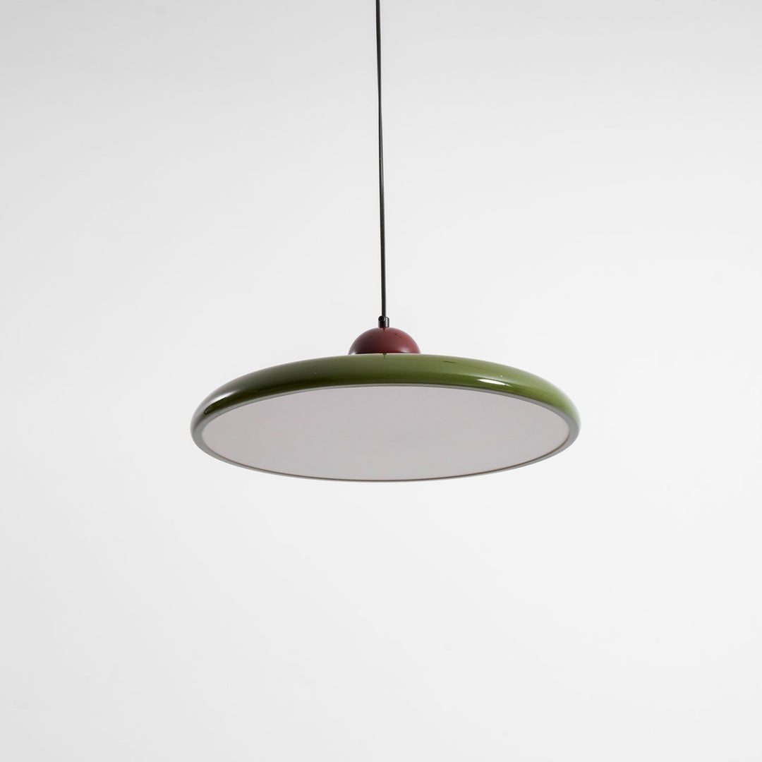 Metal Pendant Ceiling Light 11.8 in Round Disk Warm LED Indoor Dining Room Kitchen Island Hanging Fixture | Kalsten