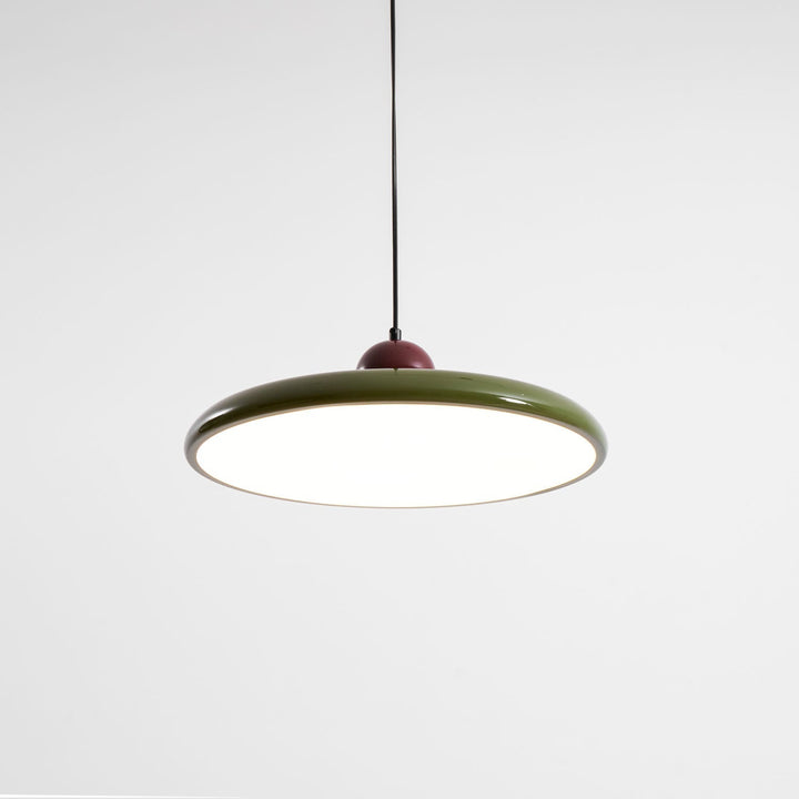 Metal Pendant Ceiling Light 11.8 in Round Disk Warm LED Indoor Dining Room Kitchen Island Hanging Fixture | Kalsten