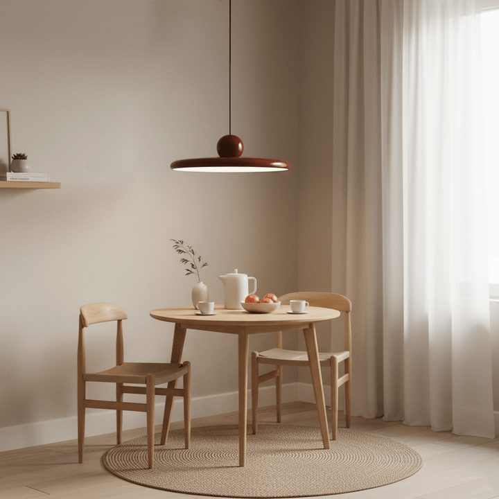 Metal Pendant Ceiling Light 11.8 in Round Disk Warm LED Indoor Dining Room Kitchen Island Hanging Fixture | Kalsten