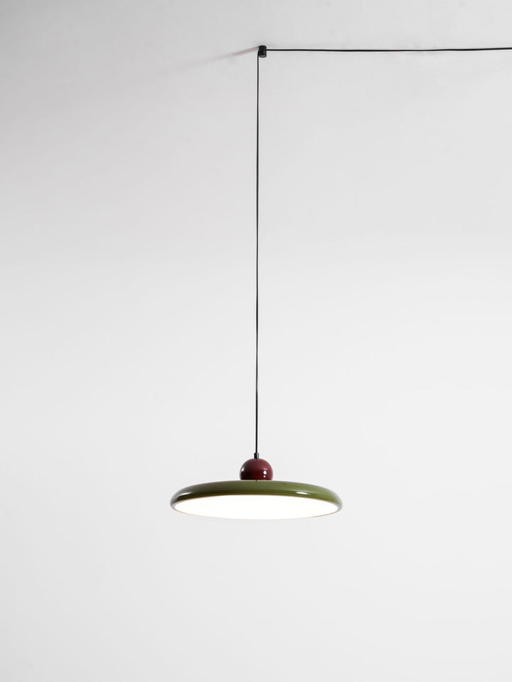 Metal Pendant Ceiling Light 11.8 in Round Disk Warm LED Indoor Dining Room Kitchen Island Hanging Fixture | Kalsten