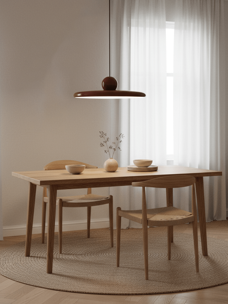 Metal Pendant Ceiling Light 11.8 in Round Disk Warm LED Indoor Dining Room Kitchen Island Hanging Fixture | Kalsten
