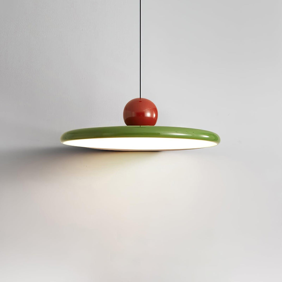 Metal Pendant Ceiling Light 11.8 in Round Disk Warm LED Indoor Dining Room Kitchen Island Hanging Fixture | Kalsten