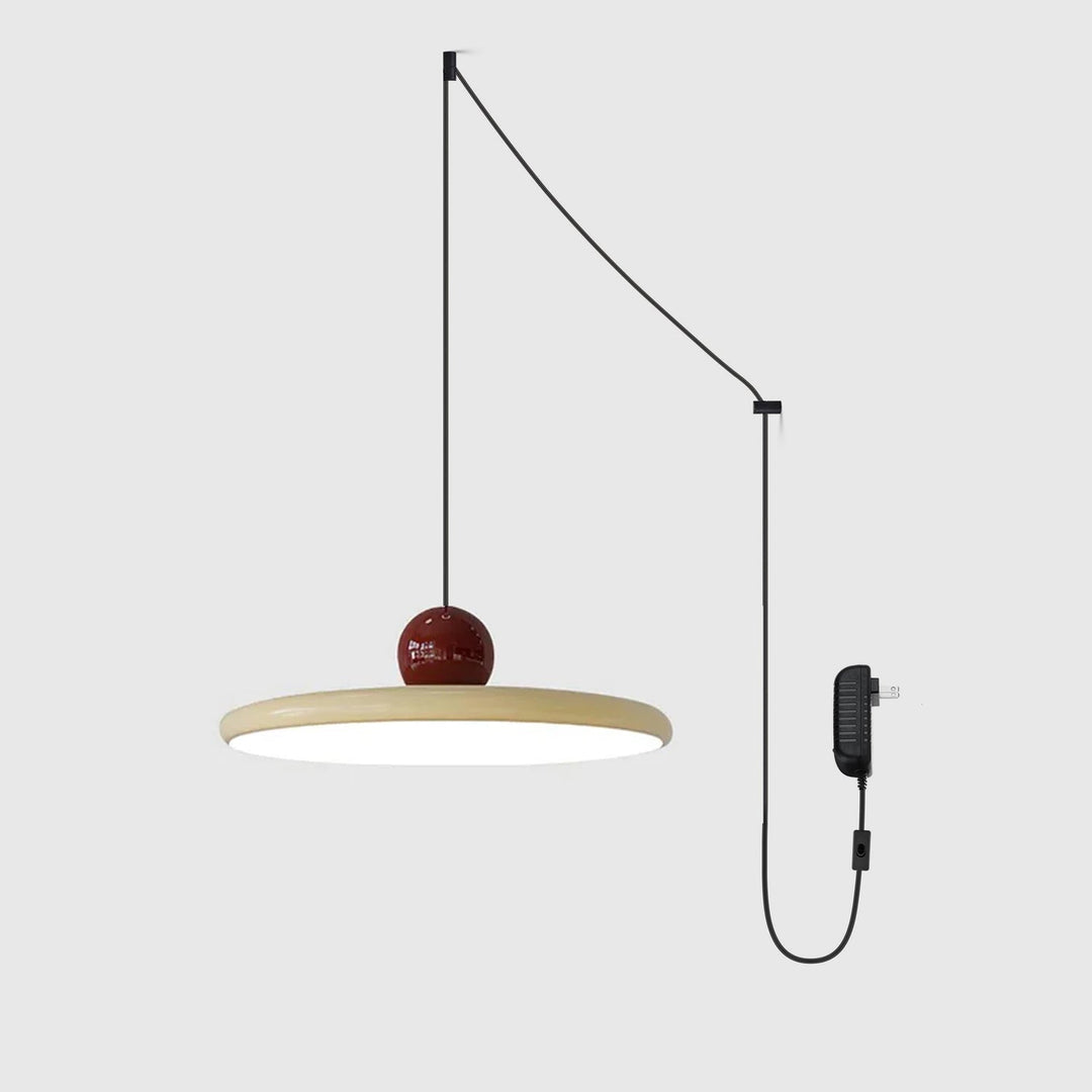 Metal Pendant Ceiling Light 11.8 in Round Disk Warm LED Indoor Dining Room Kitchen Island Hanging Fixture | Kalsten