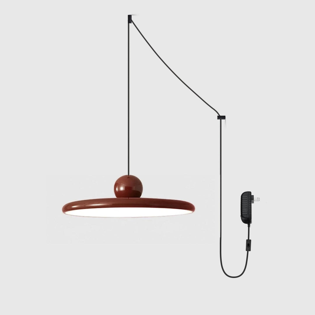 Metal Pendant Ceiling Light 11.8 in Round Disk Warm LED Indoor Dining Room Kitchen Island Hanging Fixture | Kalsten