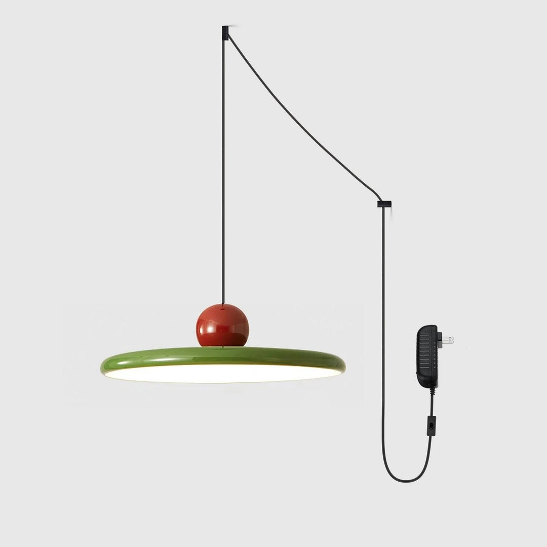 Metal Pendant Ceiling Light 11.8 in Round Disk Warm LED Indoor Dining Room Kitchen Island Hanging Fixture | Kalsten
