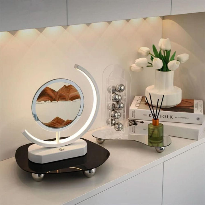 3D LED Sand Art Table Lamp with USB Charging for Relaxing Ambiance | Kalsten