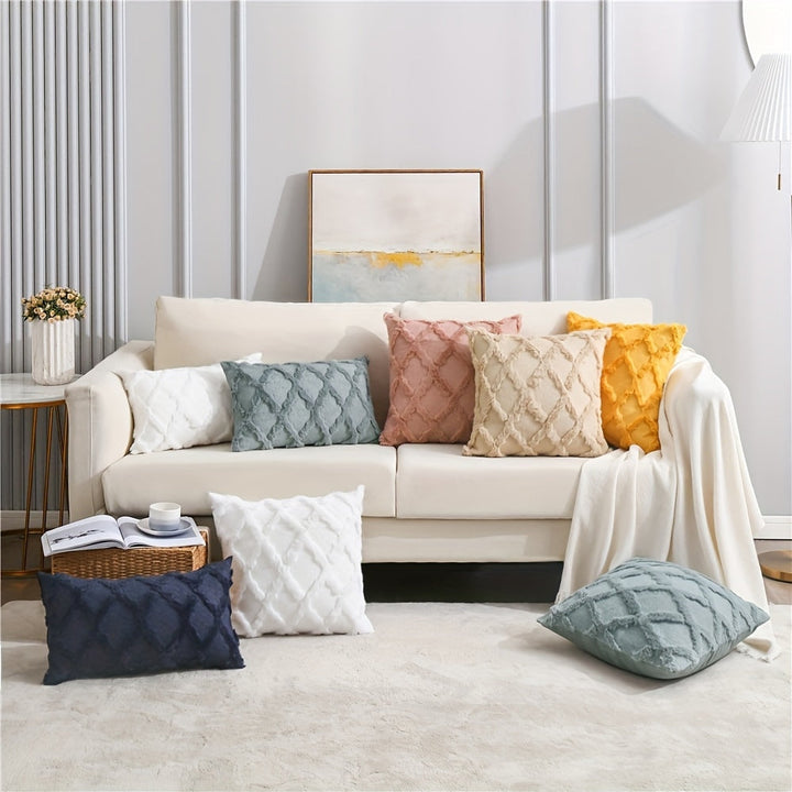 Boho Velvet Pillow Cover Set – Soft Touch Geometric Cushion Covers for Elegant Living Spaces 2