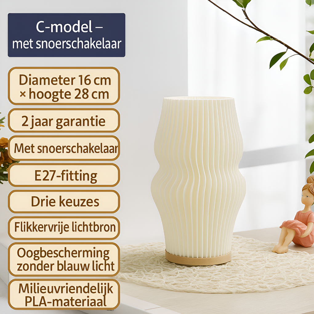 LunaSwirl | Luxury Modern Swirl LED Table Lamp – Elegant Ambient Lighting | Kalsten