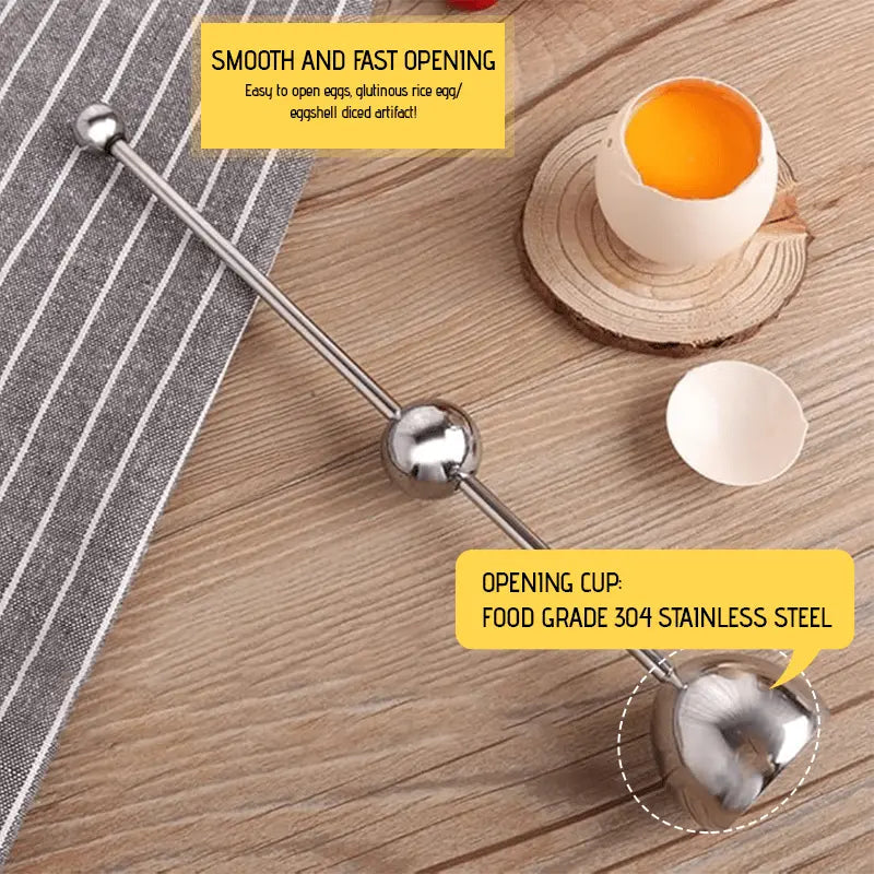 Kalsten | Luxurious Egg Opener made of Stainless Steel – Perfect for Breakfast Eggs & Soft Boiled Eggs