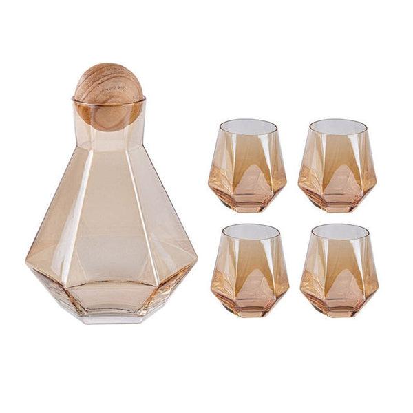 Luxury Diamond Shaped Jug and Drinking Glasses Set | Kalsten