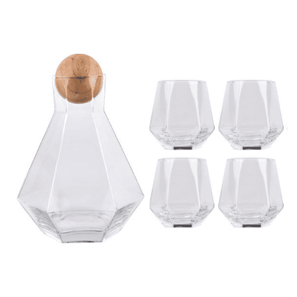 Luxury Diamond Shaped Jug and Drinking Glasses Set | Kalsten