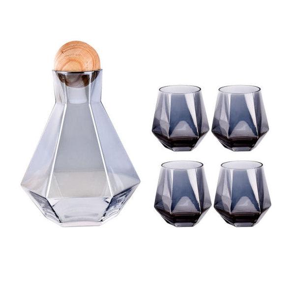 Luxury Diamond Shaped Jug and Drinking Glasses Set | Kalsten
