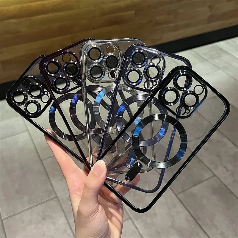 Kalsten | Plating Clear Soft Magnetic Case for iPhone
