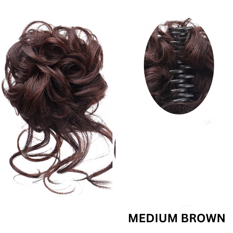 Messy Bun Hair Wavy Curly with Claw Clip Super Natural Look Kalsten