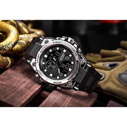 Skanto | Men's Military Watch with Analog Digital Display and Features