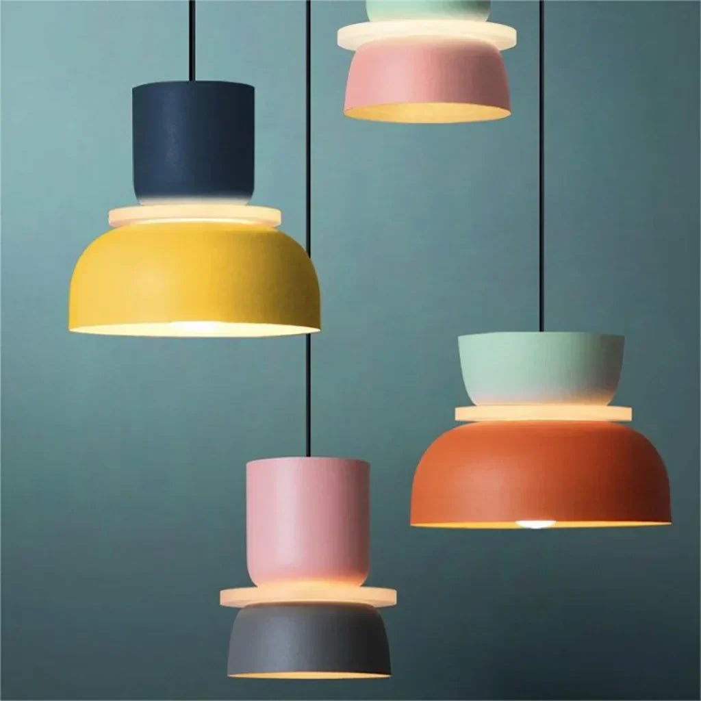 Kalsten | Nordic Color Block Pendant Light Fixture - Modern Hanging Lamp for Kitchen & Dining Room