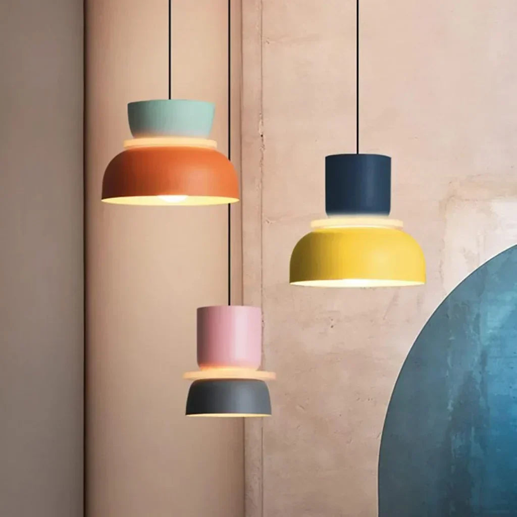 Kalsten | Nordic Color Block Pendant Light Fixture - Modern Hanging Lamp for Kitchen & Dining Room