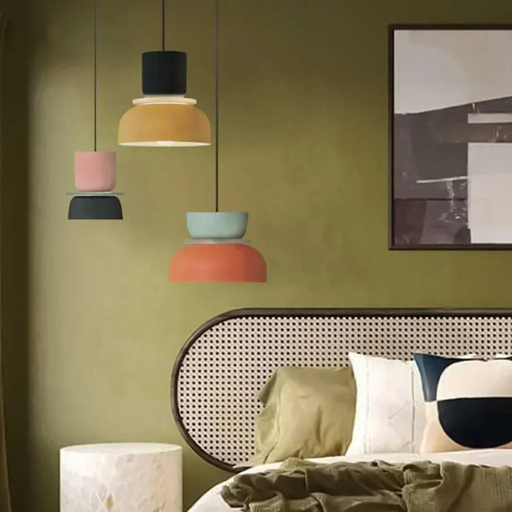 Kalsten | Nordic Color Block Pendant Light Fixture - Modern Hanging Lamp for Kitchen & Dining Room