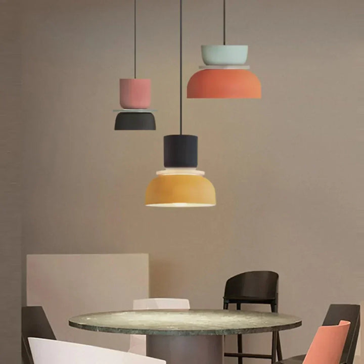 Kalsten | Nordic Color Block Pendant Light Fixture - Modern Hanging Lamp for Kitchen & Dining Room