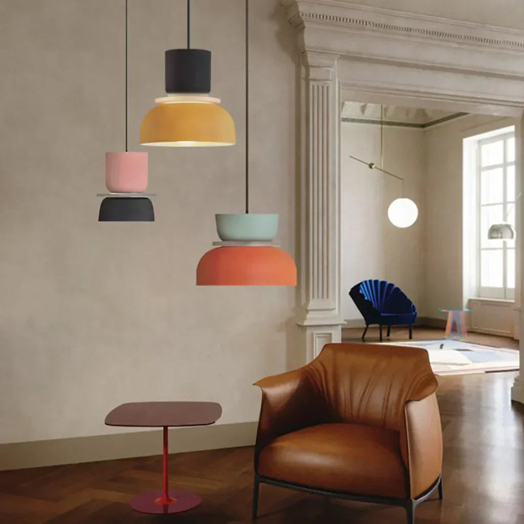 Kalsten | Nordic Color Block Pendant Light Fixture - Modern Hanging Lamp for Kitchen & Dining Room