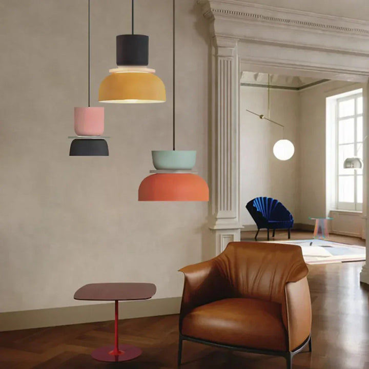 Kalsten | Nordic Color Block Pendant Light Fixture - Modern Hanging Lamp for Kitchen & Dining Room