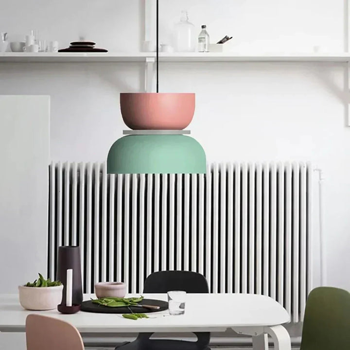 Kalsten | Nordic Color Block Pendant Light Fixture - Modern Hanging Lamp for Kitchen & Dining Room