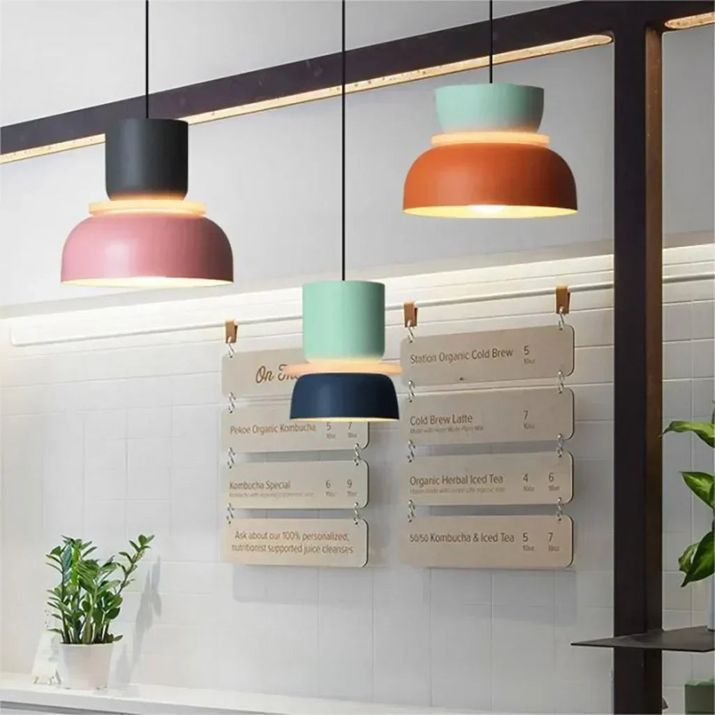 Kalsten | Nordic Color Block Pendant Light Fixture - Modern Hanging Lamp for Kitchen & Dining Room