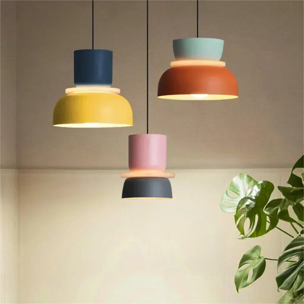 Kalsten | Nordic Color Block Pendant Light Fixture - Modern Hanging Lamp for Kitchen & Dining Room