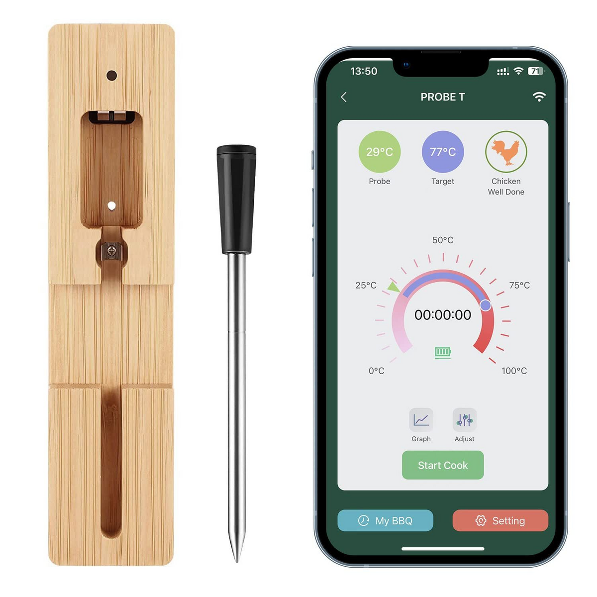 Skanto Skanto | MeatIQ Digital Meat Thermometer with Wireless Probe – Perfect for Precise Cooking Temperatures Every Time