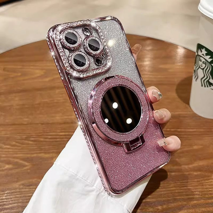 Kalsten | Phone Case with Mirror Magnetic Stand Glitter