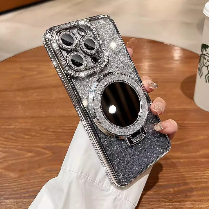 Kalsten | Phone Case with Mirror Magnetic Stand Glitter