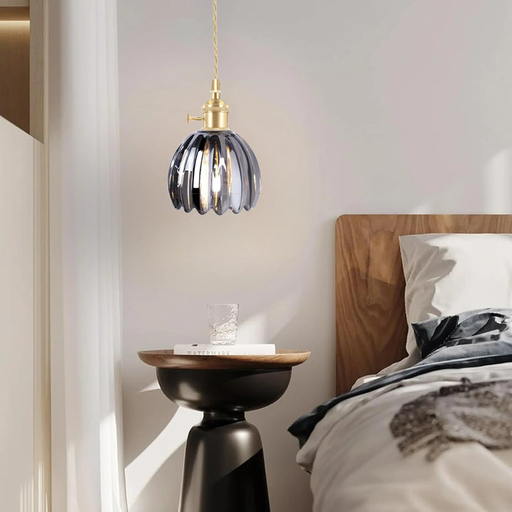 Pendant Light Glass 10 in Flower Shape E27 40W Dining Room Kitchen Island Ceiling Lamp | Kalsten
