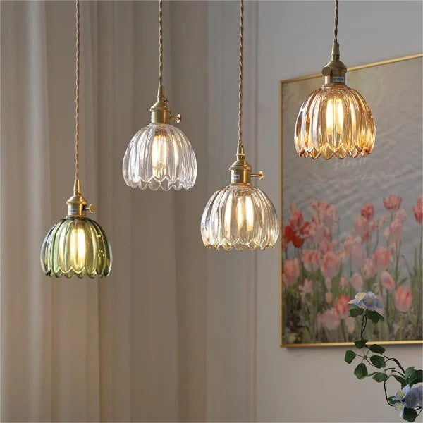 Pendant Light Glass 10 in Flower Shape E27 40W Dining Room Kitchen Island Ceiling Lamp | Kalsten