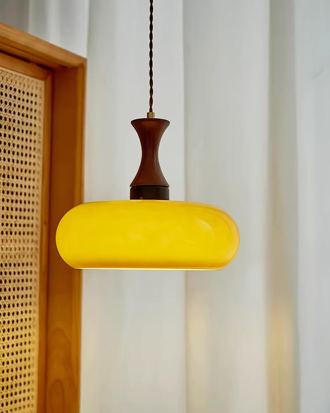 Pendant Light Glass 7 in Brown Dining Room Kitchen Island Ceiling Lamp Adjustable Height | Kalsten