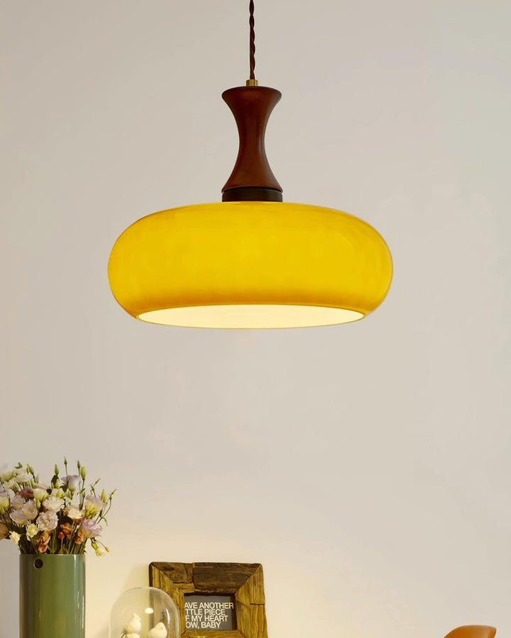 Pendant Light Glass 7 in Brown Dining Room Kitchen Island Ceiling Lamp Adjustable Height | Kalsten
