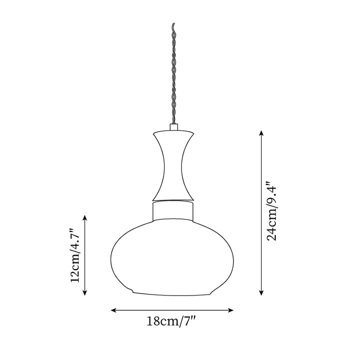 Pendant Light Glass 7 in Brown Dining Room Kitchen Island Ceiling Lamp Adjustable Height | Kalsten