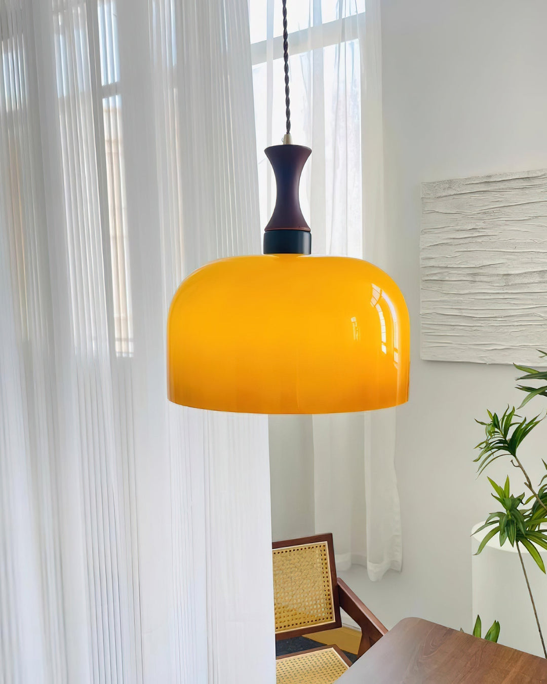 Pendant Light Glass 7 in Brown Dining Room Kitchen Island Ceiling Lamp Adjustable Height | Kalsten