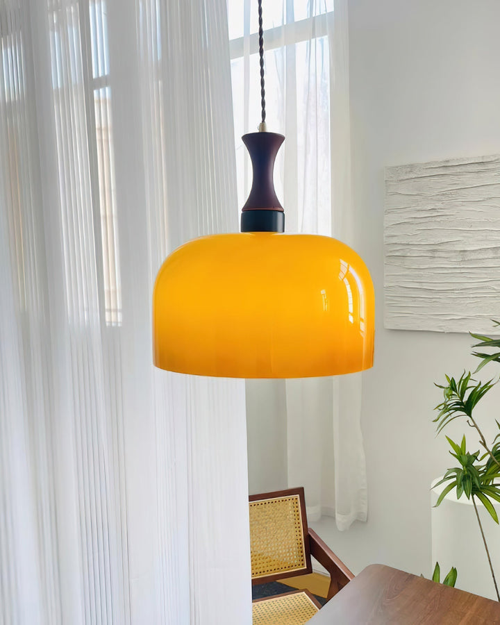 Pendant Light Glass 7 in Brown Dining Room Kitchen Island Ceiling Lamp Adjustable Height | Kalsten