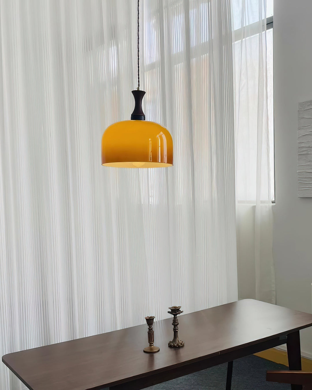 Pendant Light Glass 7 in Brown Dining Room Kitchen Island Ceiling Lamp Adjustable Height | Kalsten