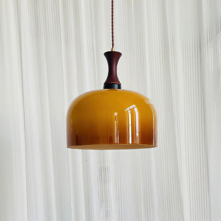 Pendant Light Glass 7 in Brown Dining Room Kitchen Island Ceiling Lamp Adjustable Height | Kalsten