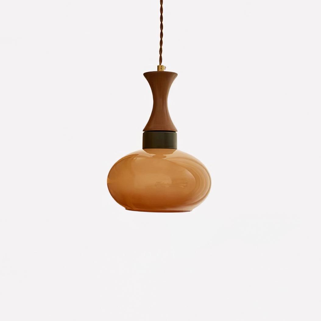 Pendant Light Glass 7 in Brown Dining Room Kitchen Island Ceiling Lamp Adjustable Height | Kalsten