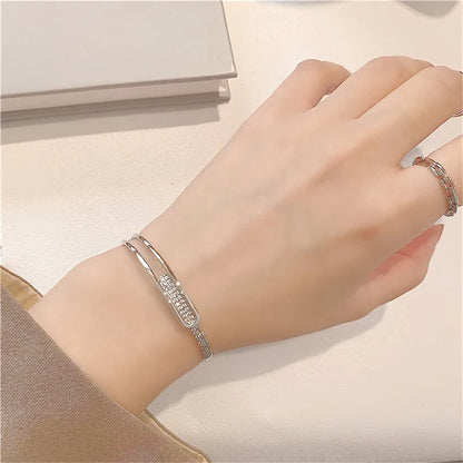 Skanto | Open Bracelet Made of 925 Sterling Silver with Zirconia