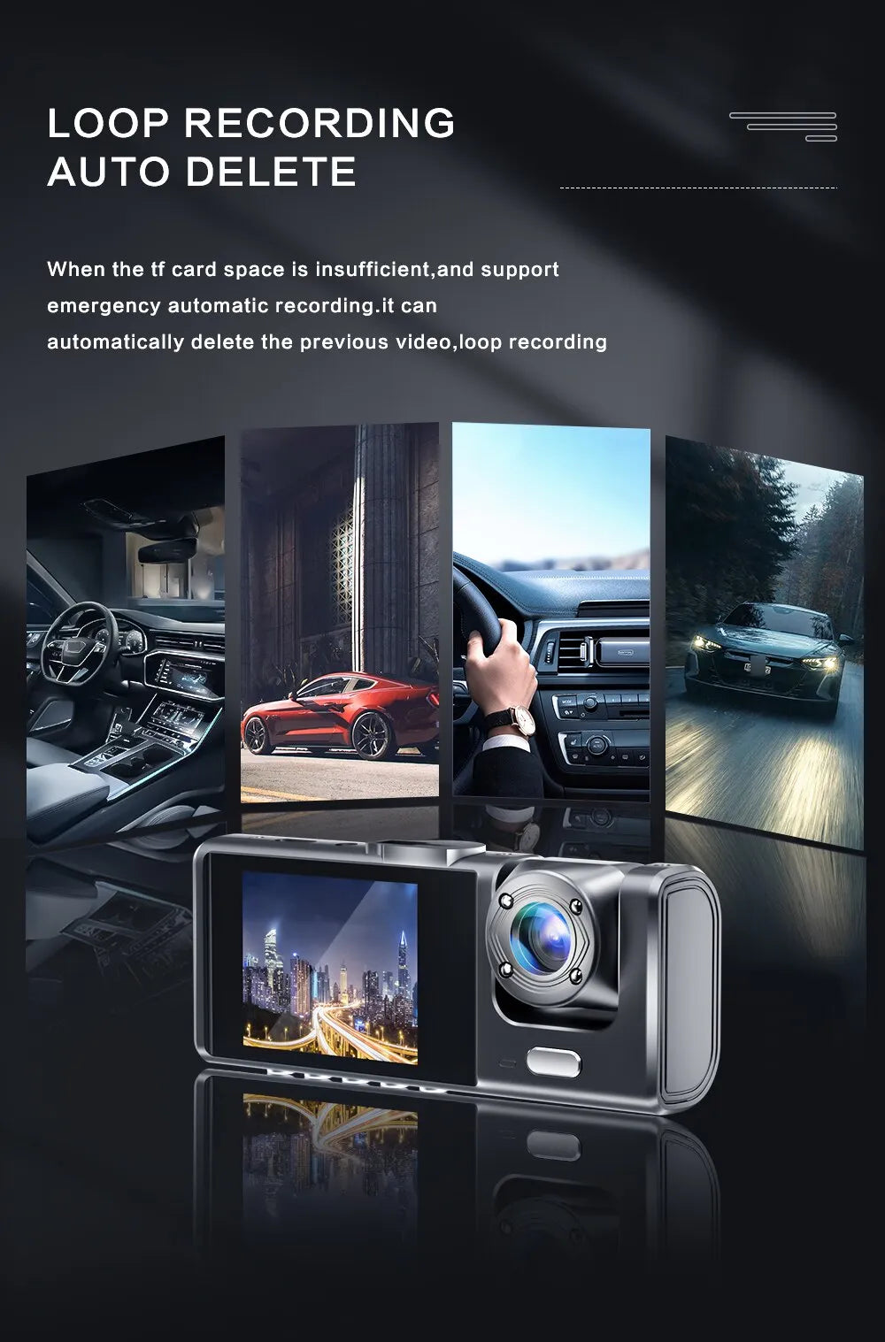 Dashcam with Night Vision and IR Technology Skanto