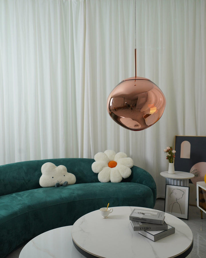 Pendant Lamp Metal 11 in Adjustable Ceiling Light Silver Gold Rose Gold Smoky Gray | Kalsten