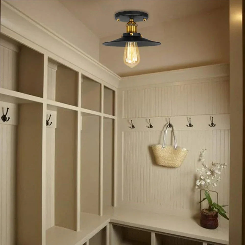 Vintage ceiling lamp in industrial style, retro ceiling light with Edison light bulb, LED-compatible | Brehn