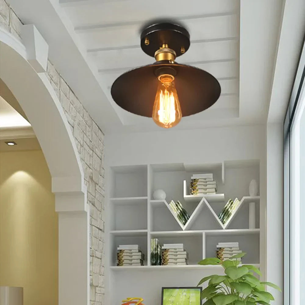 Vintage ceiling lamp in industrial style, Retro ceiling light with Edison light bulb, LED-compatible | Karnz
