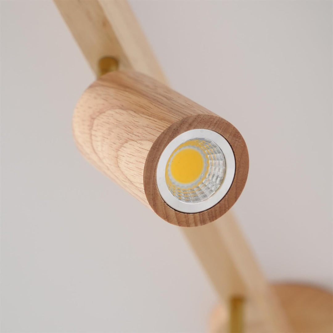 Track Lighting Wood Metal 16.5 in Plug-In LED Ceiling Wall Fixture Warm White Living Room Accent Lighting | Kalsten