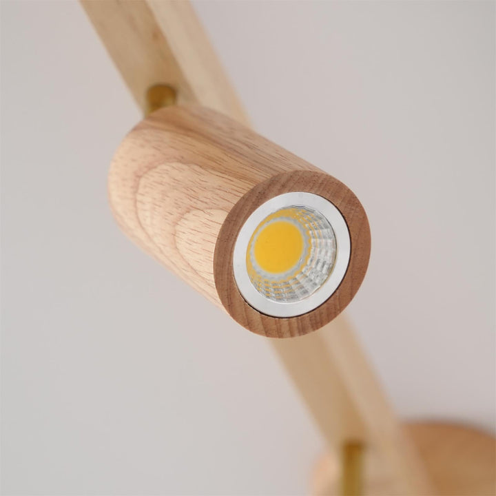 Track Lighting Wood Metal 16.5 in Plug-In LED Ceiling Wall Fixture Warm White Living Room Accent Lighting | Kalsten