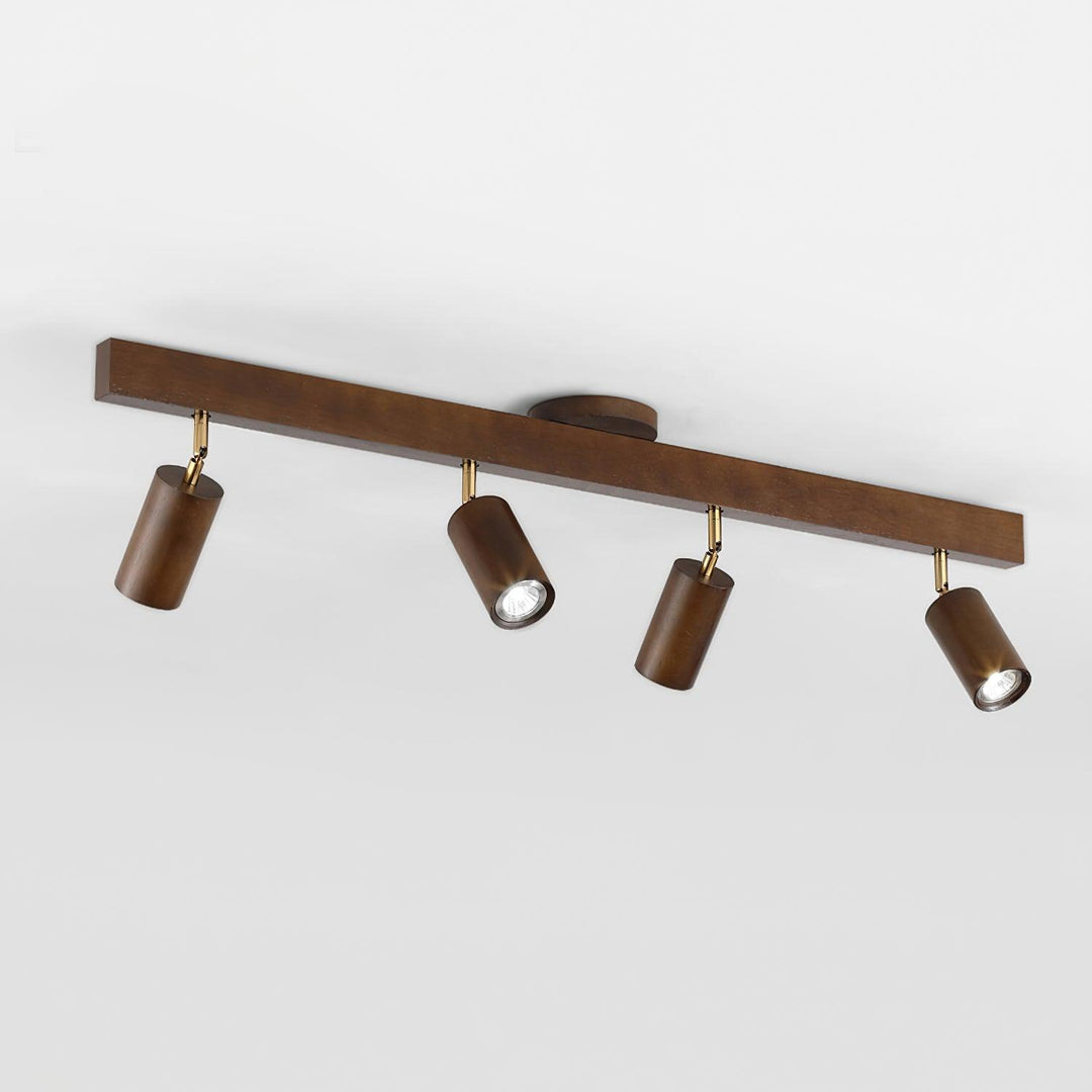 Track Lighting Wood Metal 16.5 in Plug-In LED Ceiling Wall Fixture Warm White Living Room Accent Lighting | Kalsten